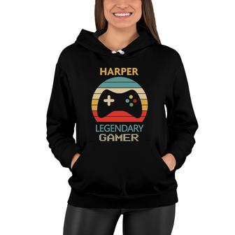 Harper Name Gift Gamer Girl Personalized Legendary Gamer Women Hoodie | Mazezy