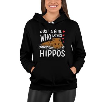 Hippo Just A Girl Who Loves Hippos Women Hoodie | Mazezy