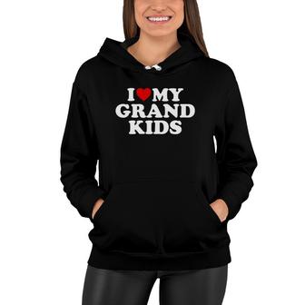I Love My Grandkids - Red Heart Women Hoodie - Thegiftio