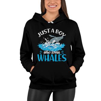 Just A Boy Who Loves Whales Ocean Mammal Sea Whale Women Hoodie | Mazezy