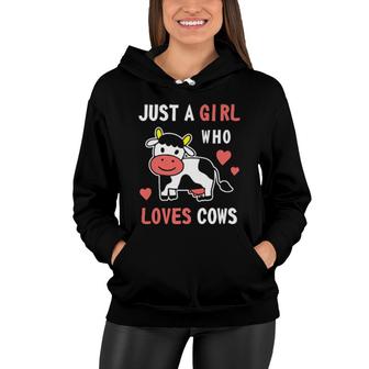 Just A Girl Who Loves Cows Farmer Milk Cow For Women Hoodie | Mazezy