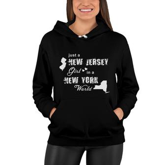 Just A New Jersey Girl In A New York World Printing Women Hoodie | Mazezy