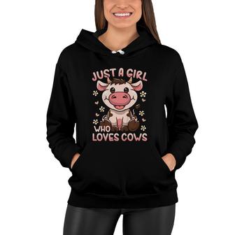 Kids Cow Just A Girl Who Loves Cows Women Hoodie | Mazezy