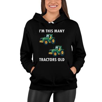 Kids I'm This Many Tractors Old 2 Years Old 2Nd Birthday Women Hoodie | Mazezy