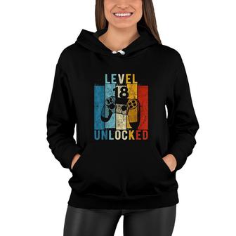 Level 18 Unlocked Video Gamer 18 Year Old 18th Birthday Gift Great Women Hoodie - Seseable