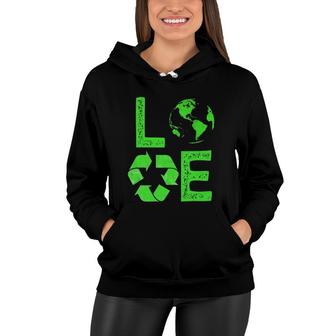 Love Earth Day 90S Planet Vintage Recycling Kids Or Teacher Women Hoodie | Mazezy