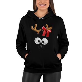 Matching Family Christmas Reindeer Face  For Girls Women Hoodie