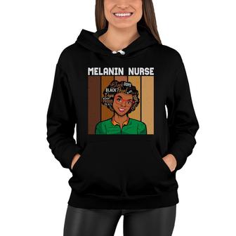 Melanin Nurse Afro African American Black History Month Melanin Color Women Hoodie - Thegiftio
