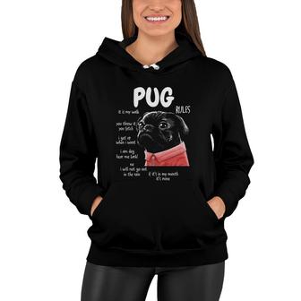 Men Women And Kids Pug Dog Rules Tee - Funny Dog Lover Gifts Women Hoodie | Mazezy