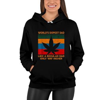 Mens Worlds Dopest Dad Weed Cannabis Vintage Gift Color Women Hoodie - Seseable