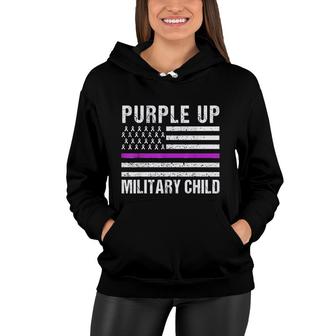 Month Of The Military Child Purple Up For Military Kids Graphic Women Hoodie - Seseable