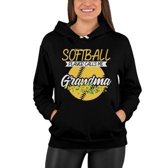 My Favorite Softball Player Calls Me Grandma Gift Gigi Nana Women Hoodie - Thegiftio
