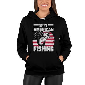 Nice Idea Reel American Fishing Flag Women Hoodie - Thegiftio UK