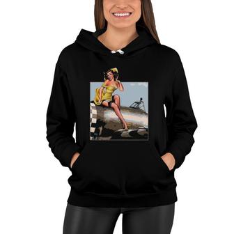 Pin Up Girl Wings P47 Vintage Poster 40S Ww2 Ver2 Women Hoodie | Mazezy