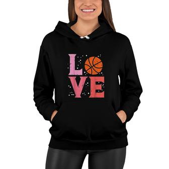 Pink Love Basketball Cute Sports Lover Men Women Kids Girls Women Hoodie - Seseable