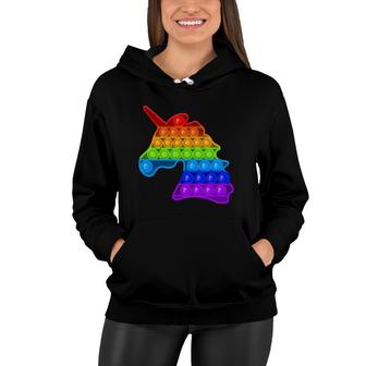 Pop It Unicorn Rainbow Fidget Toy For Girls Women Hoodie | Mazezy