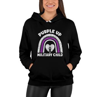 Purple Up For Military Kids Month Of The Military Child Cute Women Hoodie - Seseable
