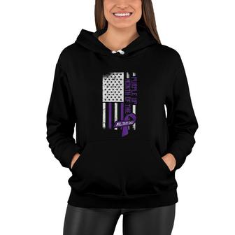 Purple Up Month Of The Military Child American Flag Kids Veteran Day Women Hoodie - Seseable