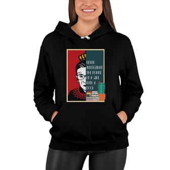 Rbg Never Underestimate The Power Of A Girl With A Book Women Hoodie | Mazezy
