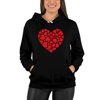 Red Hearts For Girls Women Couple Gift Valentine's Day Women Hoodie | Mazezy
