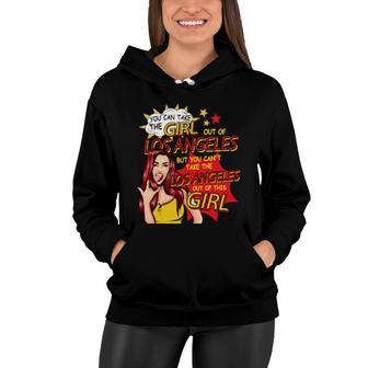 Retro Girl From Los Angeles Comic Style Los Angeles Girl Women Hoodie | Mazezy
