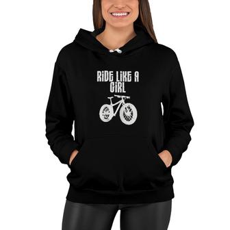 Ride Like A Girl Mountain Biking Women Hoodie | Mazezy