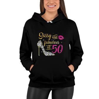 Sassy And Fabulous At 50 Years Old 50th Birthday Shoes Lips Gift Women Hoodie - Seseable