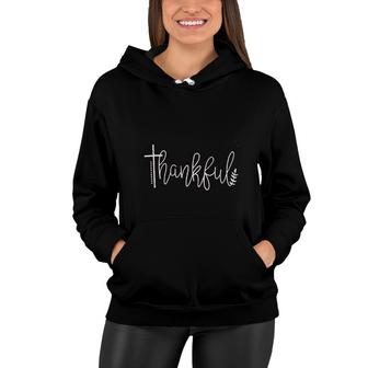 Thankful Funny Graphic Letter Print Thankful Grateful Blessed Women Hoodie - Thegiftio UK