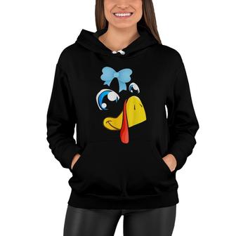 Turkey Face Girl Blue Bow Turkey Face Girl Blue Bow Women Hoodie | Mazezy