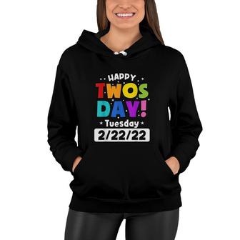 Twosday 2022 Teacher Girls Boys Happy Twosday Women Hoodie - Thegiftio