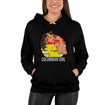 Womens Colombia Flag Colombian Girl Women Hoodie | Mazezy