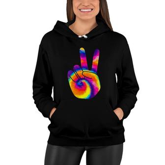 Womens Cool Peace Hand Tie Dye Hippie For Boys And Girls Women Hoodie | Mazezy UK