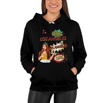 Womens Girl From Los Angeles Comic Style Los Angeles Girl Women Hoodie | Mazezy