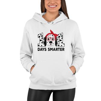 101 Days Smarter 101St Day School Dalmatian Dog Teacher Kids Women Hoodie | Mazezy CA