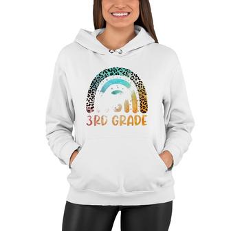 3Rd Grade Rainbow Leopard Teacher Team 3Rd Grade Kid Leopard Women Hoodie | Mazezy