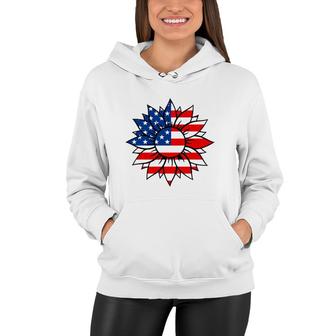 American Flag Sunflower Peace Sign 4Th Of July Usa Boys Girl Women Hoodie | Mazezy