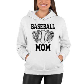 Baseball Mom Mothers Day Leopard Funny Pattern Sport Mom Women Hoodie - Thegiftio UK