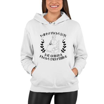 Black Awesome Mummy Knows Lots But Grandma Knows Everything Women Hoodie - Thegiftio UK