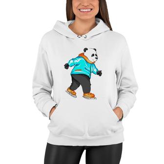 Figure Skating Panda Cute Pair Ice Skater Boy Funny Gift Women Hoodie | Mazezy