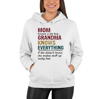 Grandma Knows Everything If She Doesnt Know Funny Christmas Women Hoodie - Thegiftio UK
