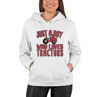 Just A Boy Who Loves Tractors Women Hoodie | Mazezy