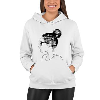 Just A Girl Who Loves Books Ladies Bun Glasses Women Gift Women Hoodie | Mazezy