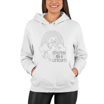 Kids Color Your Own Unicorn Coloring Craft For Kids Women Hoodie | Mazezy