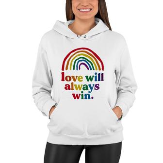 Love Will Always Win Pride Rainbow Kid Child Lgbt Quote Fun Women Hoodie | Mazezy
