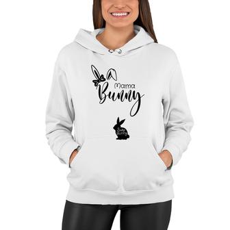 Mama Bunny Baby Bunny Black Easter Pregnancy Announcement Women Hoodie - Seseable