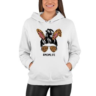 Mom Life Messy Bun Hair Easter Mom Life Mothers Day Women Hoodie - Thegiftio