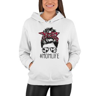 Mom Life Soccer Mom Mothers Day Messy Bun Hair Funny Mothers Day Women Hoodie - Thegiftio UK