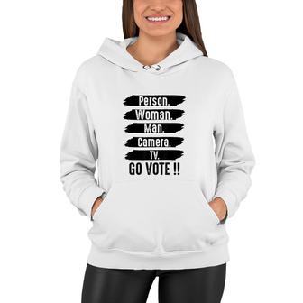 Person Woman Man Camera TV Vintage Funny Political Women Hoodie - Seseable