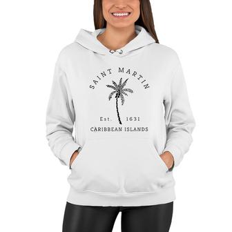 Retro Cool Martin Caribbean Islands Beach Palm Tree Women Hoodie - Thegiftio