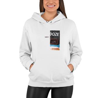 She In Womens Color Block Asymmetrical Made In Doze Life Graphic Printed Women Hoodie - Thegiftio